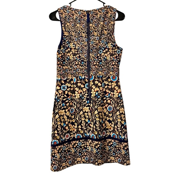 Anthropologie Maeve Brindille Mini Sheath Dress Blue Floral Sleeveless Size 4 - Picture 4 of 9
